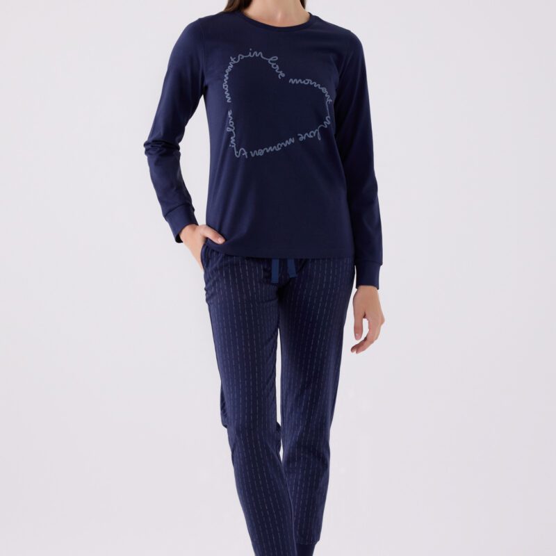 AR3050-S طقم بيجاما قطن للنساء كابلز لون كحلي