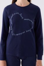 AR3050-S طقم بيجاما قطن للنساء كابلز لون كحلي - الصورة 3