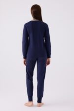 AR3050-S طقم بيجاما قطن للنساء كابلز لون كحلي - الصورة 4