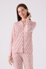 AR3073-S طقم بيجاما للنساء بأزرار قطن ومريح - الصورة 4