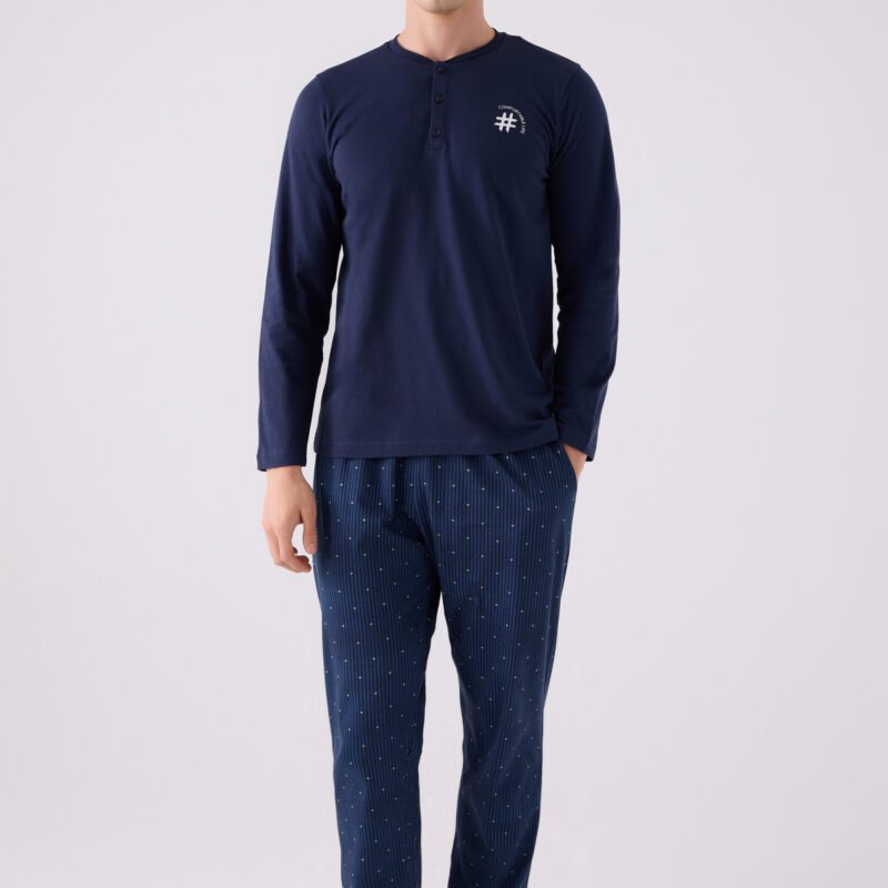 AR3147 طقم بيجاما قطن للرجال لون كحلي