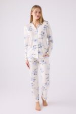 PC8883-S بيجاما للنساء  بأزرار ماركة PIERRE CARDIN قطعتين - الصورة 2