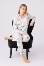 PC8883-S بيجاما للنساء  بأزرار ماركة PIERRE CARDIN قطعتين