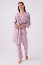 PC8875-S PIERRE CARDIN طقم بيجاما قطن ثلاث قطع بتصميم انيق ومميز - الصورة 8