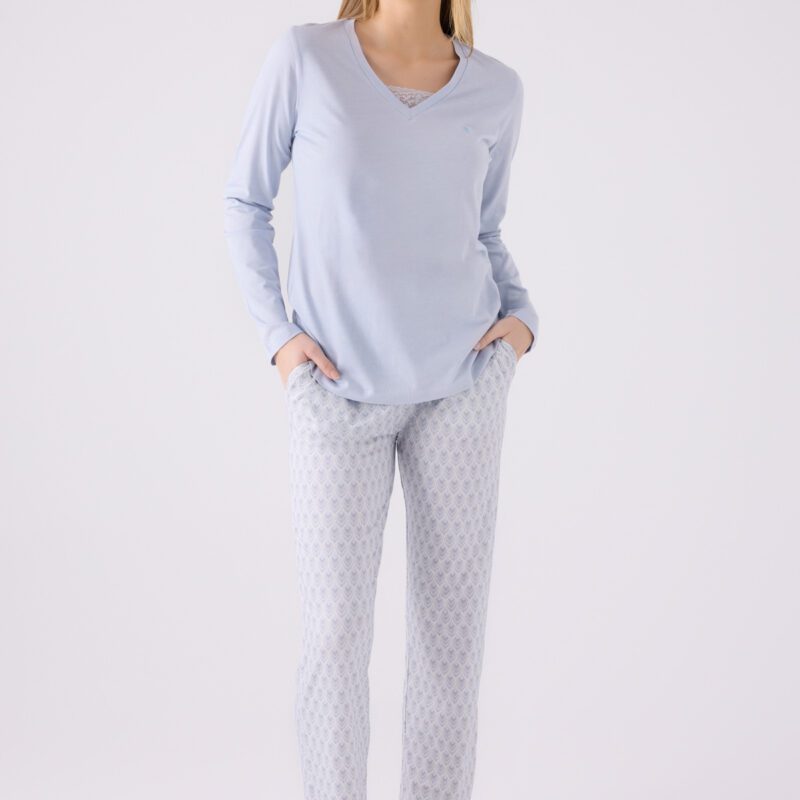 PC8887-S PIERRE CARDIN طقم بيجاما قطن قطعتين بتصميم مميز انيق ومريح