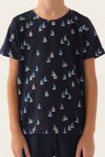 ⁦Ar2992 طقم بيجاما قطن للاولاد لون كحلي⁩ - الصورة ⁦3⁩