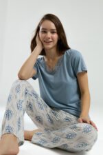 AR3257 طقم بيجاما قطعتين للنساء قماشها بارد - الصورة 6