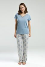 AR3257 طقم بيجاما قطعتين للنساء قماشها بارد - الصورة 3
