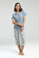 AR3258 طقم بيجاما برمودا للنساء قماشها بارد - الصورة 2