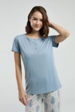 AR3258 طقم بيجاما برمودا للنساء قماشها بارد