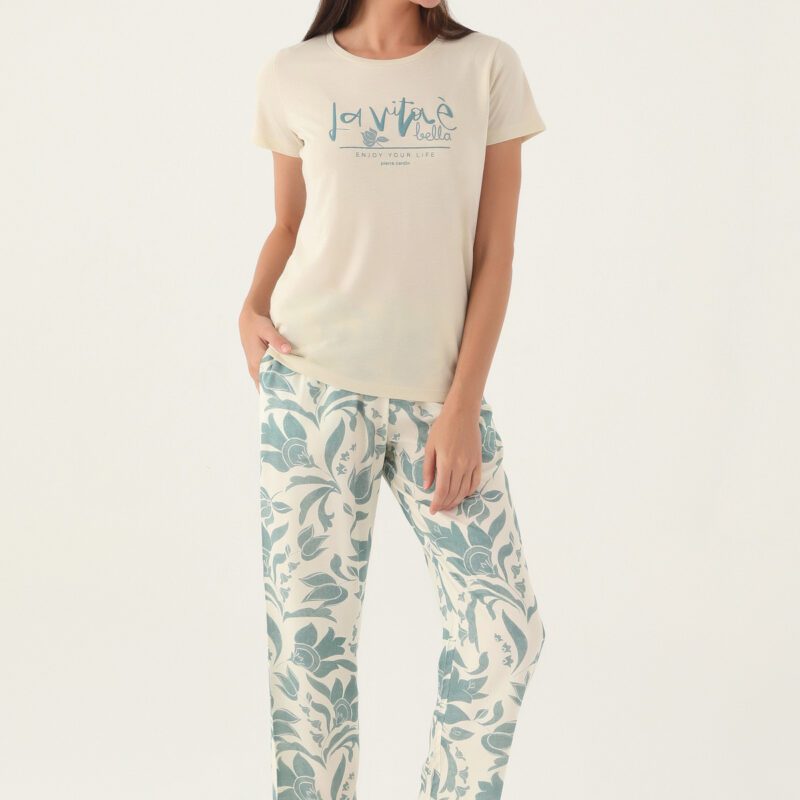 PC8825-S PIERRE CARDIN طقم بيجاما قطعتين قطن للنساء