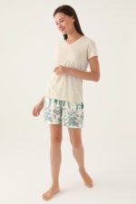 ⁦PC8827-S PIERRE CARDIN طقم بيجاما  شورت قطعتين قطن للنساء⁩ - الصورة ⁦4⁩