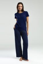 PC8953 PIERRE CARDIN  طقم بيجاما قطعتين للنساء لون كحلي - الصورة 4