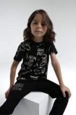 RP3540 طقم بيجاما قطن قطعتين للاولاد لون اسود - الصورة 5