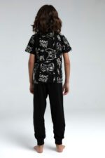 RP3540 طقم بيجاما قطن قطعتين للاولاد لون اسود - الصورة 2