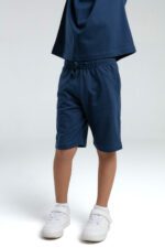 RP3572 طقم شورت للاولاد  قطن قطعتين كحلي - الصورة 3