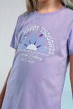 RP3608 طقم شورت قطن للبنات قطعتين لون بنفسجي - الصورة 5