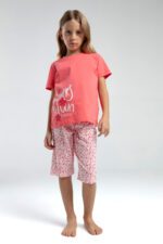 ⁦RP3612 طقم برمودا للفتيات قطعتين قطن لون وردي⁩ - الصورة ⁦6⁩