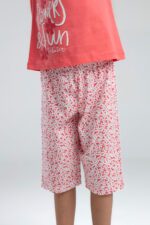 ⁦RP3612 طقم برمودا للفتيات قطعتين قطن لون وردي⁩ - الصورة ⁦4⁩