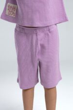 RP3628 طقم قطن للفتيات قطعتين لون وردي بنفسجي فاتح - الصورة 3