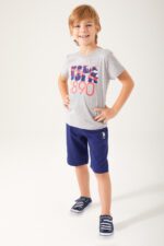 US1362 US POLO ASSN طقم شورت للاولاد قطن قطعتين - الصورة 3