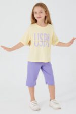 ⁦US1416 US POLO ASSN  طقم للبنات قطن قطعتين فلو سايز⁩ - الصورة ⁦4⁩