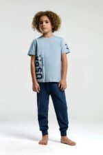 US2013 US POLO ASSN طقم بيجاما قطن قطعتين للاولاد بلوز لون ازرق