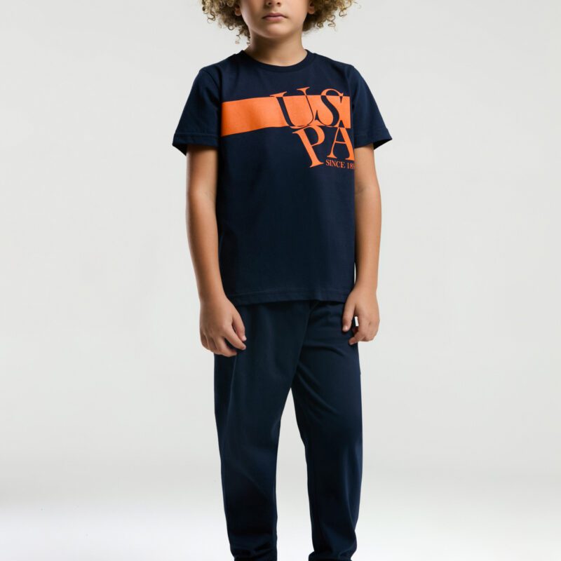 US2016 US POLO ASSN طقم بيجاما قطن قطعتين للاولاد لون كحلي