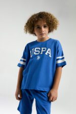 US2022 US POLO ASSN تريننج قطن ثلاثة خيط للاولاد لون ازرق - الصورة 4