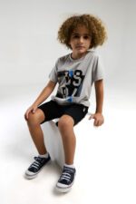 US2052 US POLO ASSNطقم شورت للاولاد قطعتين قطن - الصورة 3