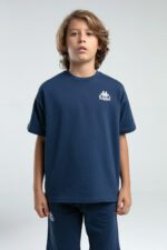 36225JW KAPPA BRAND تريننج شورت للاولاد قطن قطعتين لون كحلي - الصورة 2