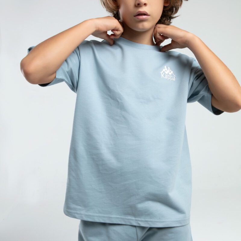 36225JW KAPPA BRAND تريننج شورت للاولاد قطن قطعتين لون ازرق سماوي