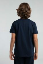 38257HW KAPPA BRAND بلوز نصف كم قطن للاولاد لون كحلي - الصورة 2