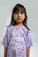 ⁦RP3610-2 طقم شورت للفتيات قطن  لون بنفسجي⁩ - الصورة ⁦5⁩