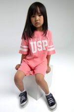 ⁦US2091 US POLO ASSN طقم للفتيات بنطال برمودا قطن⁩ - الصورة ⁦6⁩