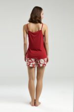 AR3264-S طقم شورت قطعتين لون احمر للنساء - الصورة 2