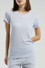 ⁦PC8979 Pierre Cardin طقم بيجاما قطعتين قطن للنساء برمودا⁩ - الصورة ⁦2⁩