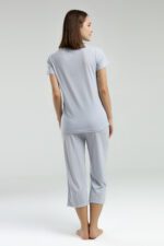 ⁦PC8979 Pierre Cardin طقم بيجاما قطعتين قطن للنساء برمودا⁩ - الصورة ⁦3⁩