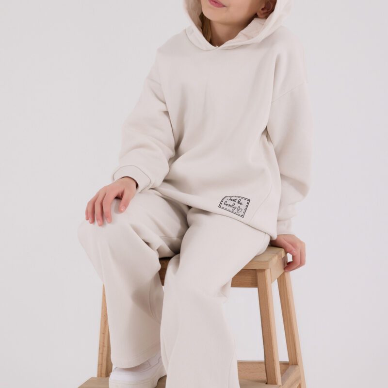 RP3692 طقم شتوي دافئ للفتيات مبطن لون كريمي