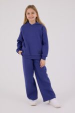 RP3692 طقم شتوي دافئ للفتيات مبطن لون نيلي - الصورة 7