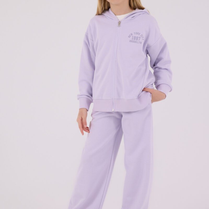 RP3698 طقم شتوي دافئ للبنات مبطن لون ليلكي