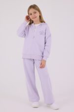 RP3698 طقم شتوي دافئ للبنات مبطن لون ليلكي - الصورة 4