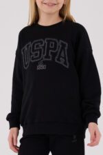 ⁦US2305 US POLO ASSN طقم للفتيات قطن ثلاثة خيط لون اسود⁩ - الصورة ⁦3⁩