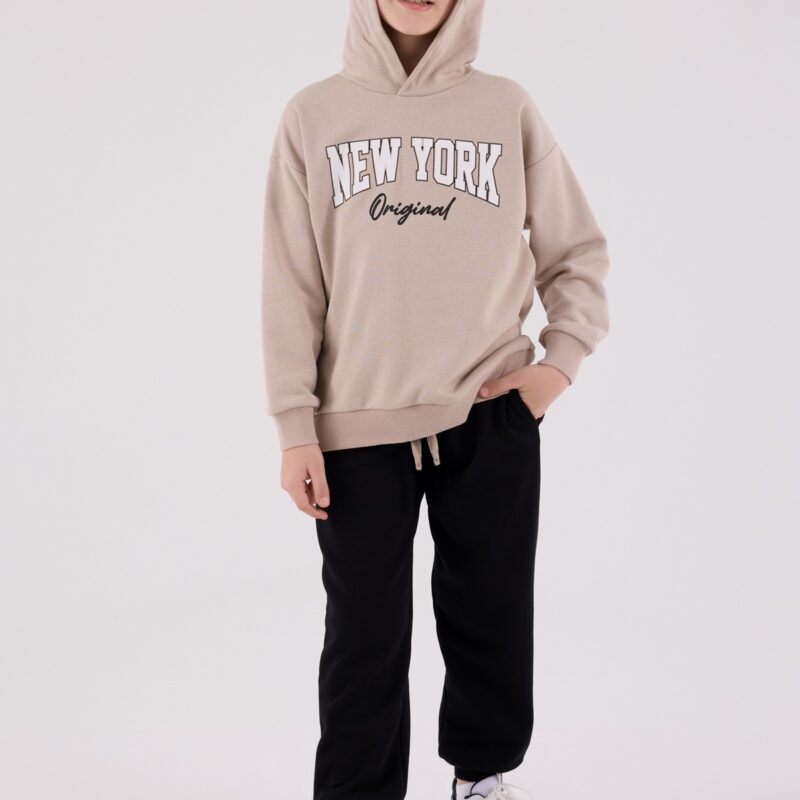 RP3650 طقم شتوي دافئ للاولاد مبطن لون بيج