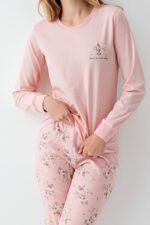 ⁦RP3703-S طقم بيجاما قطن لون زهري⁩ - الصورة ⁦3⁩