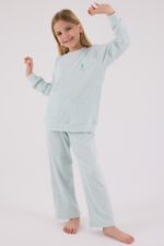 ⁦US2328US POLO ASSN طقم بيجاما دافئ للبنات لون فستقي⁩ - الصورة ⁦2⁩