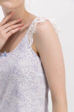 ⁦AR1268-S-V1  قميص نوم قصير مزخرف لون نهدي⁩ - الصورة ⁦4⁩