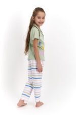 ⁦RP2468-2 طقم بيجاما نصف كم مع ازرار للفتيات⁩ - الصورة ⁦3⁩