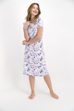 AR1222-S-V1 قميص نوم قصير مرسوم بالورود