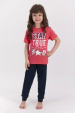 RP2331-G طقم بيجاما قطعتين للفتيات"STAY TRUE TO BE STAR"